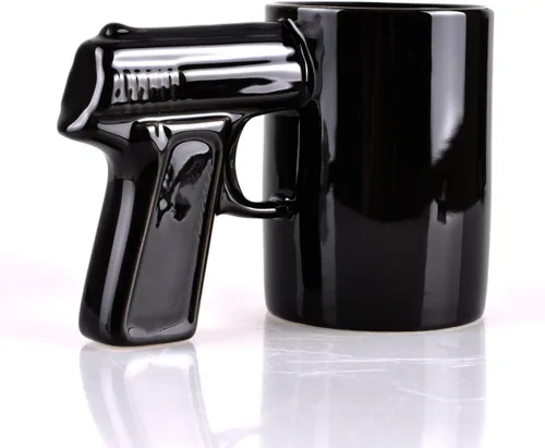 Vista 4 de UCEC Taza de café de cerámica inspirada en la pistola, regalo perfecto para hombres, idea de regalo única para el día del padre, taza de café