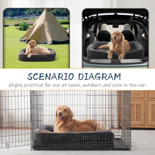 Vista 7 de Cama ortopédica para perros para cachorros, razas de perros extra pequeños, cama ovalada para gatos, sofá cama para perros de espuma de celda