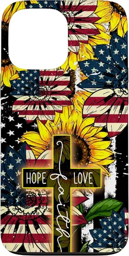 Vista 23 de Funda para iPhone 16 Sunflowers Faith Hope Love Jesus Cross Christian