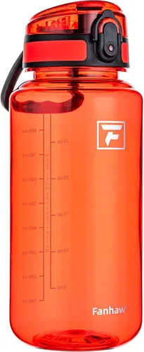 Vista 15 de Fanhaw Botella de agua Tritan transparente de 32 onzas, sin BPA y a prueba de fugas, boca ancha con tapa antipolvo, botella de plástico reutilizable