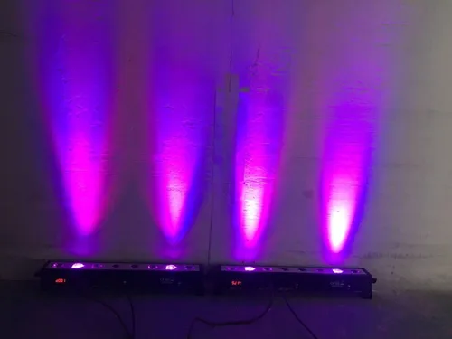 Vista 4 de Luz LED para escenario de lavado de pared, 8 piezas, X3W RGB 3 en 1 LED y casa de aluminio completo de 7 modos DMX512 para discoteca/fiesta/teatro