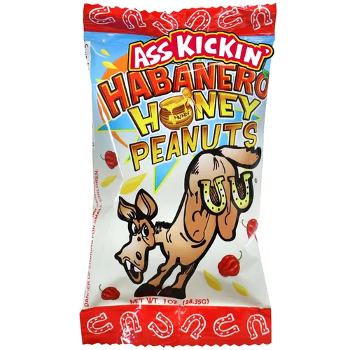 Vista 11 de ASS KICKIN' Chipotle - Cacahuetes picantes tostados con miel – Paquete de 24 unidades de 1 onza – El mejor regalo gourmet picante