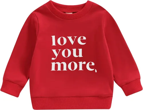 Vista 212 de Traje de San Valentín para bebé, niña, niño, traje de San Valentín, sudadera de manga larga con estampado de corazón