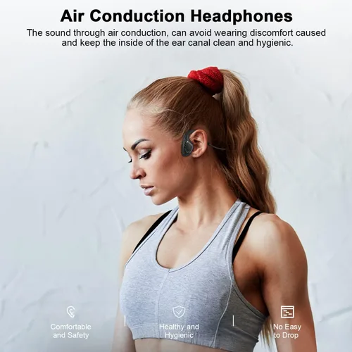 Vista 2 de Giveet Auriculares Bluetooth 5.2, auriculares estéreo inalámbricos de conducción de aire con micrófono con cancelación de ruido, 8 horas