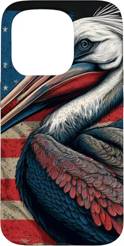 Vista 14 de Funda para iPhone 16 Pelican Bird Patriotic Vintage American Flag Pelícano