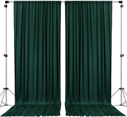 Vista 28 de AK TRADING CO. Cortinas de telón de fondo de poliéster beige de 10 x 10 pies con bolsillos para varillas - Cortinas para decoración de ventanas