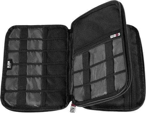Vista 2 de Organizador de equipaje con doble capa para viajes BUBM, para llevar dispositivos y accesorios electrónicos., Negro, 2 capas M Bolsa de viaje