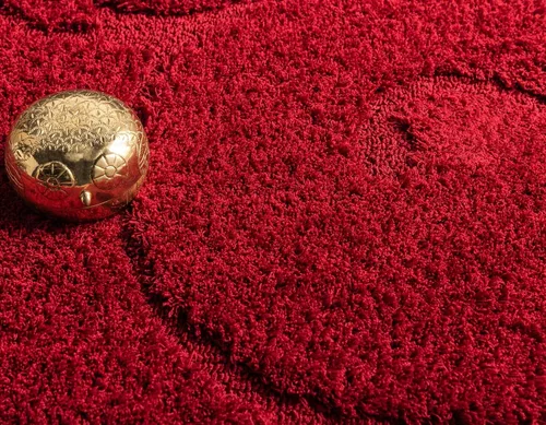Vista 4 de Unique Loom Floral Shag Collection - Alfombra tallada (2 x 3 pies 1 pulgada, rectangular, rojo)