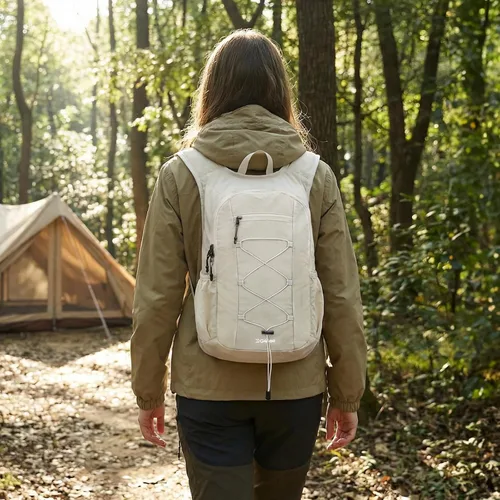 Vista 7 de G4Free Mochila de senderismo ligera y plegable de 20L para mujeres y Beige