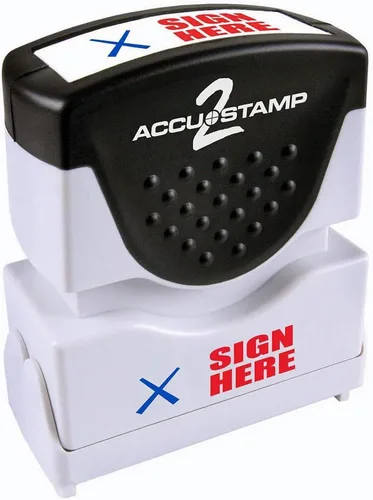 Vista 19 de ACCUSTAMP sello "APPROVED" con protección microban, sello con pretinta, con mensaje rojo y azul (035525)