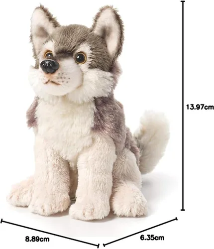 Vista 3 de DEMDACO Little Silver Grey Wolf - Puf de peluche para niños, 5.5 pulgadas (paquete de 2)