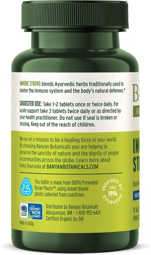 Vista 8 de Banyan Botanicals Inmune fuerte orgánico – Defensa sistémica y fortificación celular – con cúrcuma, Tulsi y Ashwagandha para apoyo inmunológico