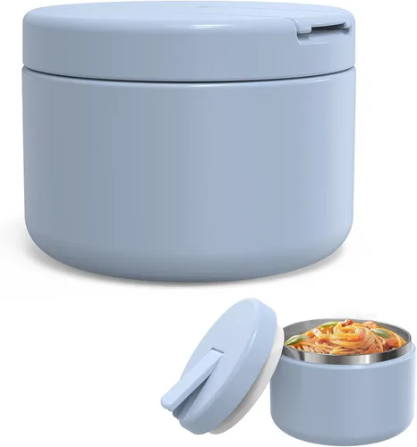Vista 19 de LOHASOK Termo de sopa infantil de 12 onzas para comida caliente, tarro de comida aislado al vacío con tapa de hebilla, de acero inoxidable, boca