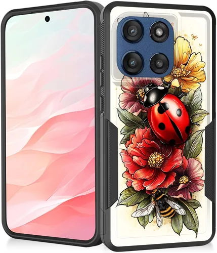 Vista 136 de Funda para Moto G Play 4G 2024, resistente de doble capa híbrida de policarbonato duro, goma suave, a prueba de golpes, funda protectora resistente