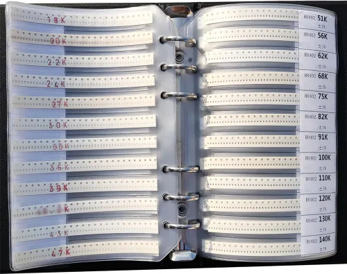 Vista 4 de 0805 0R ohmios - 20M ohmios 178 valores (25 unids/valor) 5% Todas las series SMD Resistor Combo Sample Book Kit SMT Pack Box Book