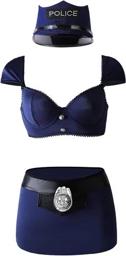 Vista 4 de Disfraz de policía sexy para mujer, disfraz de policía, lencería y uniforme para cosplay