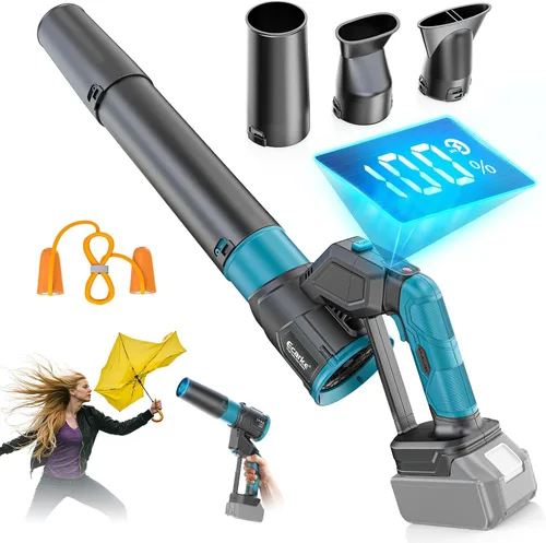 Vista 10 de Soplador eléctrico de hojas compatible con batería Dewalt de 20 V (no incluida), soplador de hojas inalámbrico giratorio de 180°, 3 velocidades