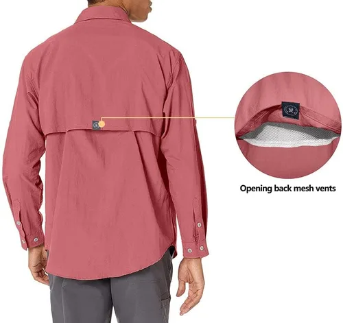 Vista 2 de Little Donkey Andy Camisa de manga corta para hombre, con protección UV UPF 50+, transpirable y de secado rápido