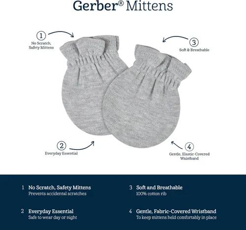 Vista 5 de Gerber Baby Girls' Cap and Mitten Sets