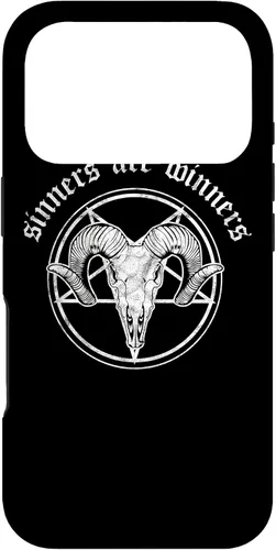 Vista 29 de Funda para iPhone 14 Occult Baphomet Tarot Card Satanic Devil Sinners are Winners