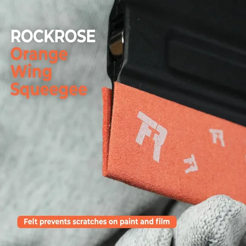 Vista 3 de RockRose Escobilla de ala negra con borde de fieltro, herramienta profesional de envoltura de vinilo sin arañazos para tinte de ventana