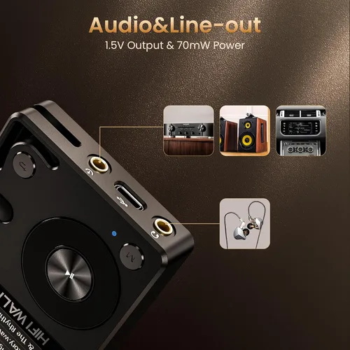 Vista 9 de HIFI WALKER Paquete de reproductor MP3 de alta resolución H2 de 64 GB y funda protectora