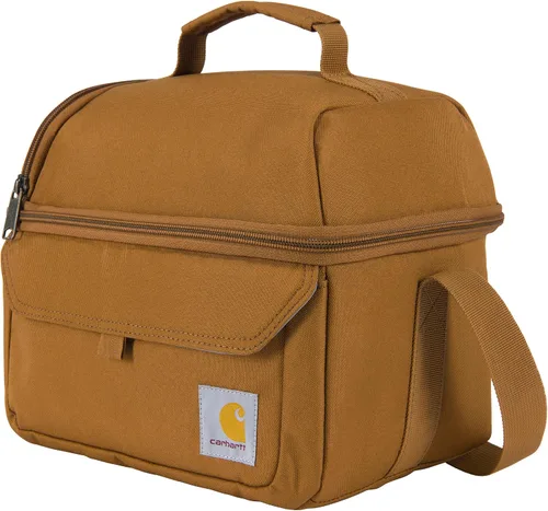 Vista 11 de Carhartt Lonchera con dos compartimentos para 12 latas, duradera, totalmente aislada, para mujeres y hombres, lonchera grande (negro)