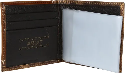 Vista 4 de Ariat Cartera de tres pliegues para hombre con esquinas desgastadas