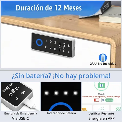 Vista 4 de Eseesmart Cerradura inteligente para gabinete, magnética digital electrónica RFID sin llave, Bluetooth, seguridad infantil, a prueba de bebés