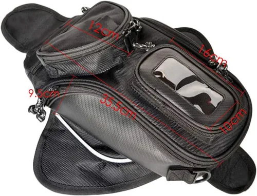 Vista 4 de Bolsa de tanque de imán fuerte para motocicleta, bolsa de navegación, almacenamiento portátil, pantalla táctil transparente, bolsa de almacenamiento