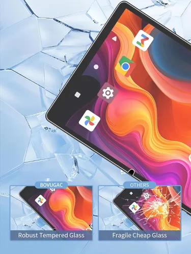 Vista 3 de Paquete de 2 protectores de pantalla para tableta Topsand G12 de película de vidrio templado de 10 pulgadas, protector de pantalla BOVUGAC