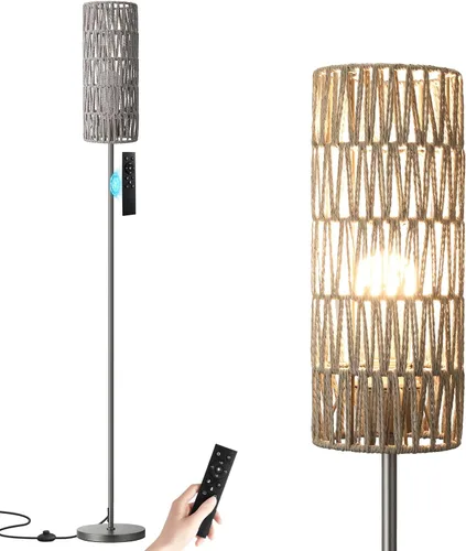 Vista 12 de Ambimall Lámparas de pie de 64 pulgadas para sala de estar con control remoto y colores regulables continuos, temperatura y brillo, lámpara de pie