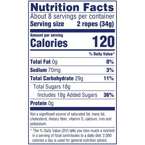 Vista 2 de Sweetzo Sweet Tarts Cuerdas suaves y masticables, caramelos con sabor a cereza y fresa picante, surtido de caramelos de gomitas, paquete de 2, 3.5