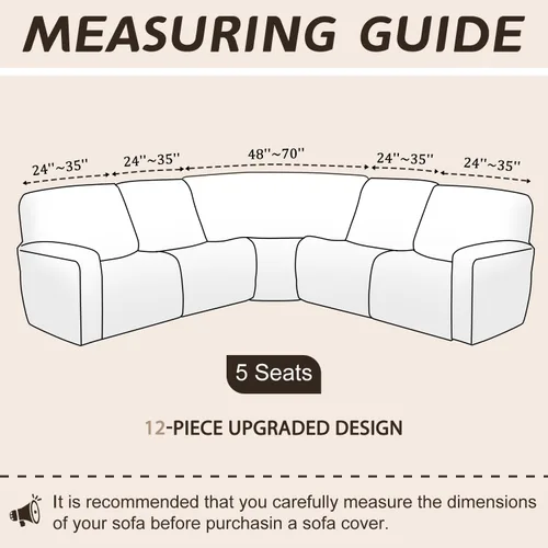 Vista 54 de Arfntevss Fundas de sofá seccional reclinable de terciopelo, Funda de sofá seccional de esquina para sofá reclinable, Funda elástica suave