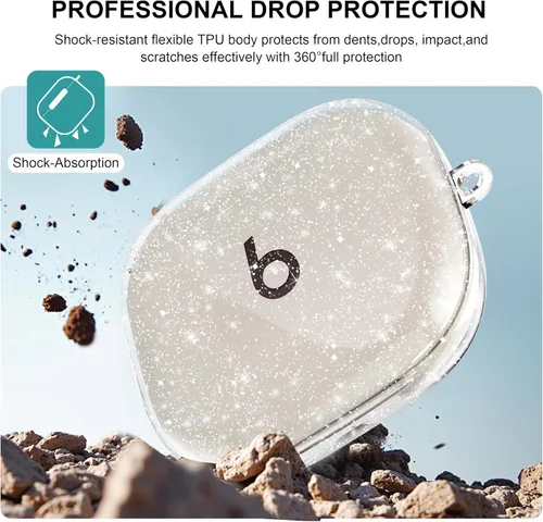 Vista 2 de Aircawin - Funda para Beats Powerbeats Pro 2, con purpurina transparente brillo claro