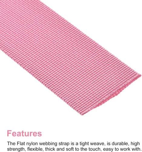 Vista 3 de MECCANIXITY Correa de nylon plana 1,5 pulgadas 10 yardas rosa para mochila, portaequipajes