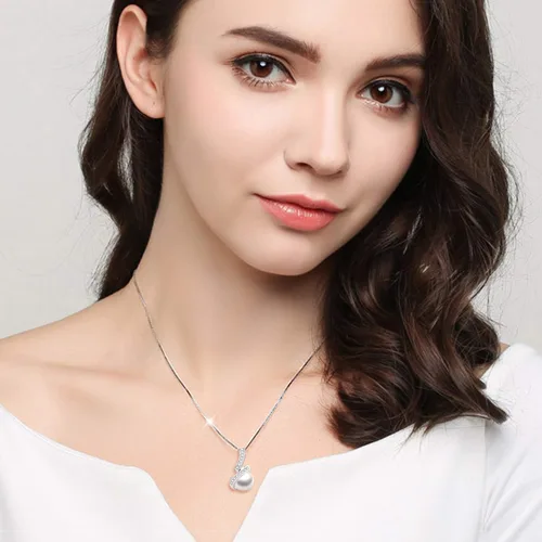 Vista 6 de YFN 925 Sterling Silver Pearl Necklace Twisted Pendant Necklace for Women Mother's Day Christmas Gifts