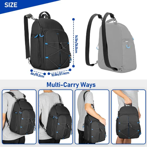 Vista 5 de PGmoon Funda de transporte compatible con Oculus Meta Quest 2Quest 3Quest ProVR Elite, mochila de almacenamiento de viaje con espacio separado
