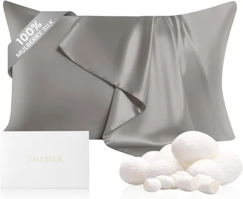 Vista 12 de THXSILK Funda de almohada 100% seda de morera para la salud del cabello y la piel, funda de almohada suave y lisa de 22 momme con cremallera oculta