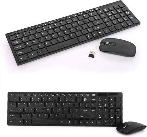 Vista 5 de Combo de teclado y mouse sin cables, teclado silencioso y silencioso, portátil, máquina de escribir, teclados sin cables, mouse, combo de accesorios