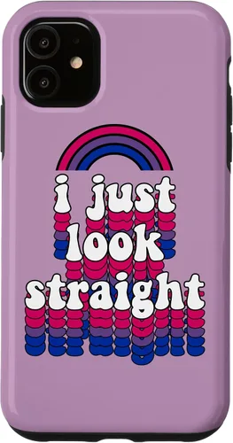 Vista 8 de I Just Look Straight Bisexual Rainbow Bisexual Pride Flag Case for iPhone 17