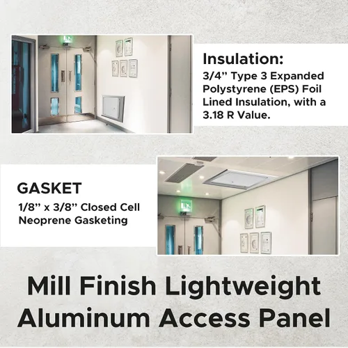 Vista 5 de Best AMZ-BA-LT-4000 - Puerta de acceso de aluminio aislada de 30 x 30 pulgadas, panel de acceso exterior ligero con junta de neopreno, resistente a