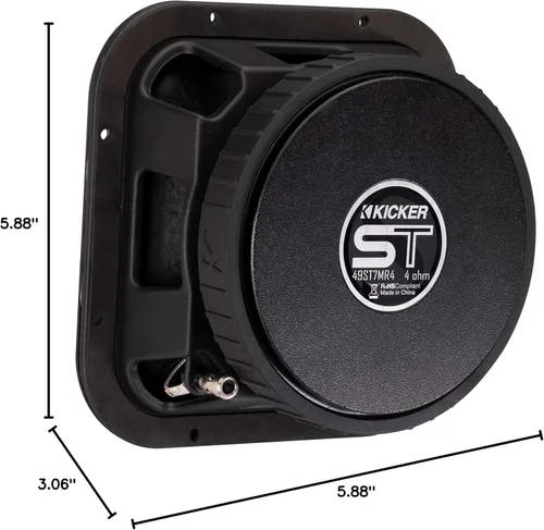 Vista 11 de KICKER 49ST7MR4 7" Street Series Square Mid-Bass, par, 4ohm