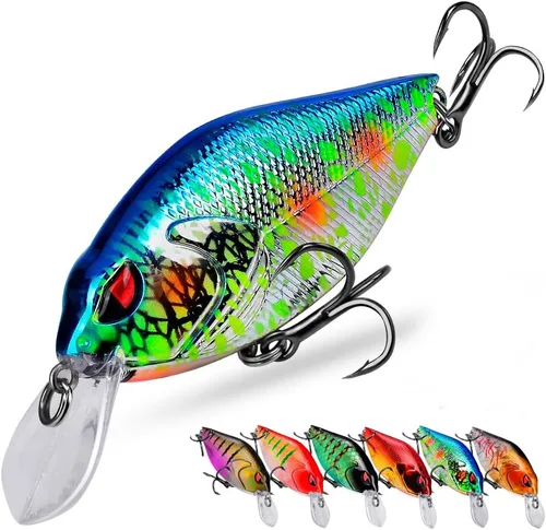 Vista 5 de PROBEROS Juego de señuelos de pesca Crankbaits Hard Baits Boat Ocean Topwater Señuelos Kit de aparejos de pesca, juego de cebos duros para trucha