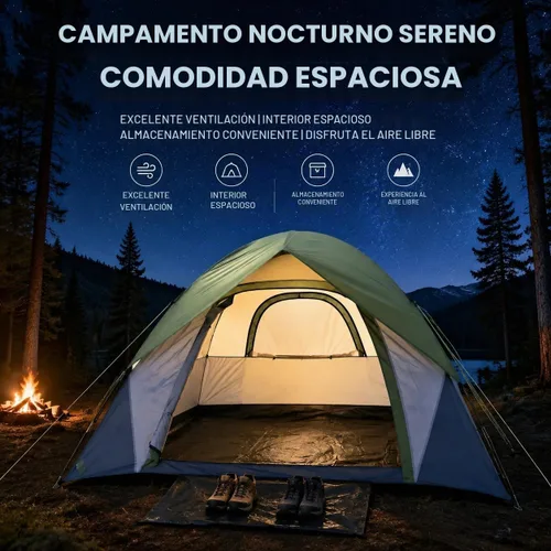 Vista 7 de XL Tiendas de campaña 4/6 persona impermeable doble capa cúpula
