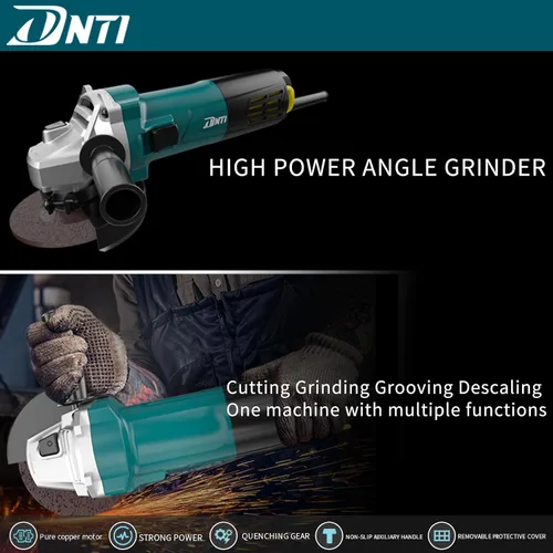 Vista 6 de DNTI Potente amoladora angular de 4 pulgadas para herramientas eléctricas de rectificado y corte versátiles, herramienta de grado profesional