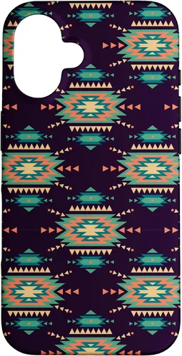 Vista 32 de Unique Western Black Turquoise Navajo Aztec Pattern Case for iPhone 17
