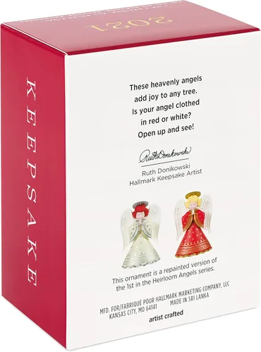 Vista 4 de Hallmark Keepsake Adorno de Navidad 2021, caja misteriosa sorpresa de ángeles de reliquia