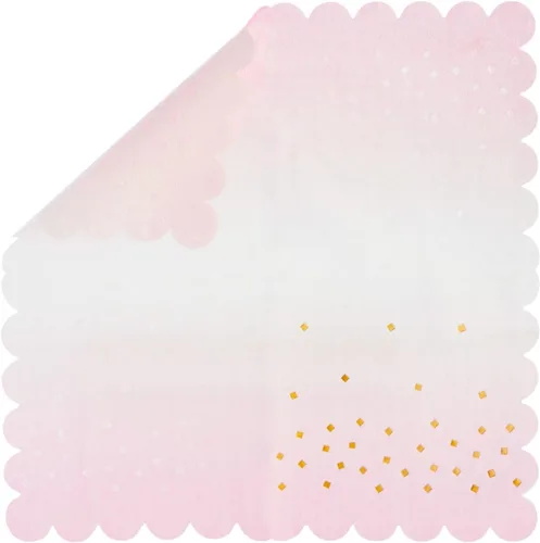 Vista 8 de Sparkle and Bash Servilletas de cóctel para bebé, 5 x 5 pulgadas, plegadas, 100 unidades, 3 capas, color rosa degradado, servilletas de papel