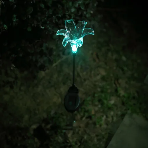 Vista 5 de Lirio de luz LED que cambia de color con energía solar al aire libre Lirio RGB